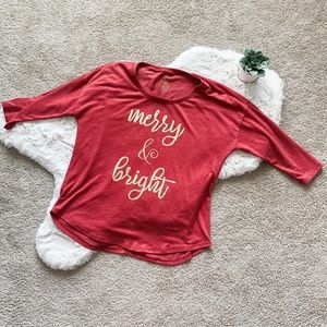State of Mine Red Merry & Bright Sweater- Large